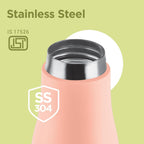 Milton Fame 1000 Thermosteel Water Bottle 880 ml, 24 Hr Hot and Cold I Leak Proof Lid, ISI Certified I Vacuum Insulated I for Office, Gym, School I Peach