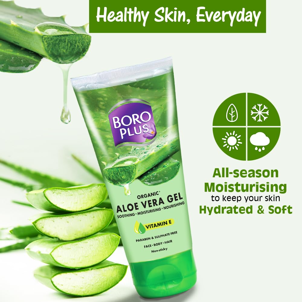 Boroplus Aloe Vera Gel | Organic | with Niacinamide & Vitamin E,250ml