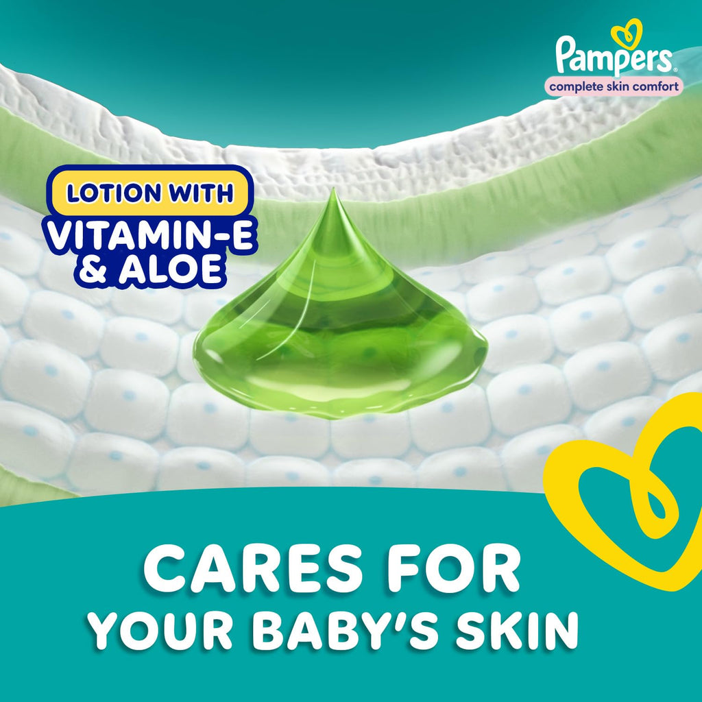 Pampers Complete Skin Comfort Pants, (M) 76 Count, Anti-rash blanket, Lotion with Vitamin E & Aloe Vera, Medium, 7-12kg