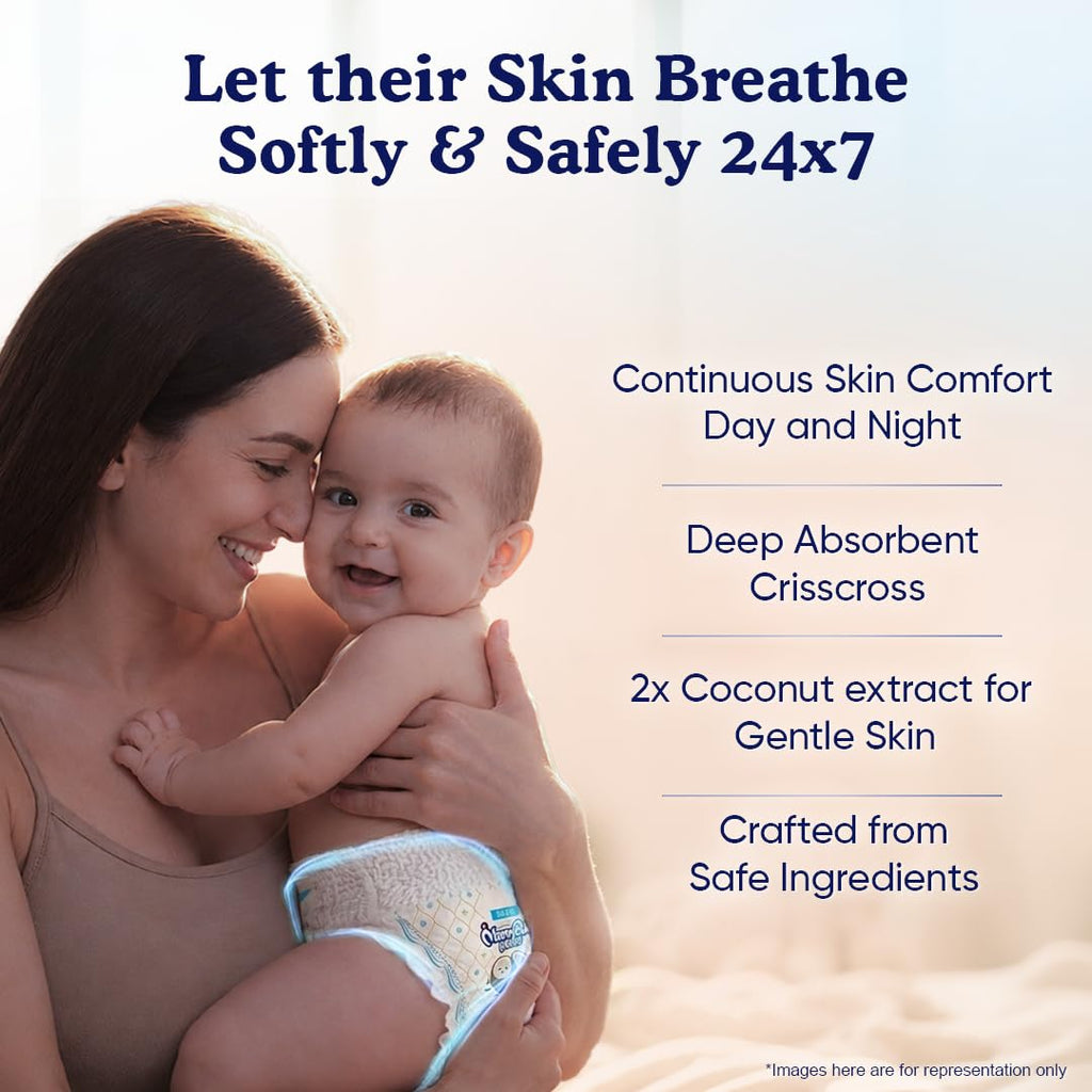 MamyPoko Pants Skin Breathe Care | Baby Diapers Medium Size (M) | 62 Count | 7-12Kgs | Half Skin Touch Airy Sheet | 3X Breathable | Derma Tested