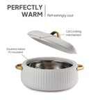 CELLO Aurum Insulated Casserole Hot Pot Box Set of 2 Pcs 1000ml White |