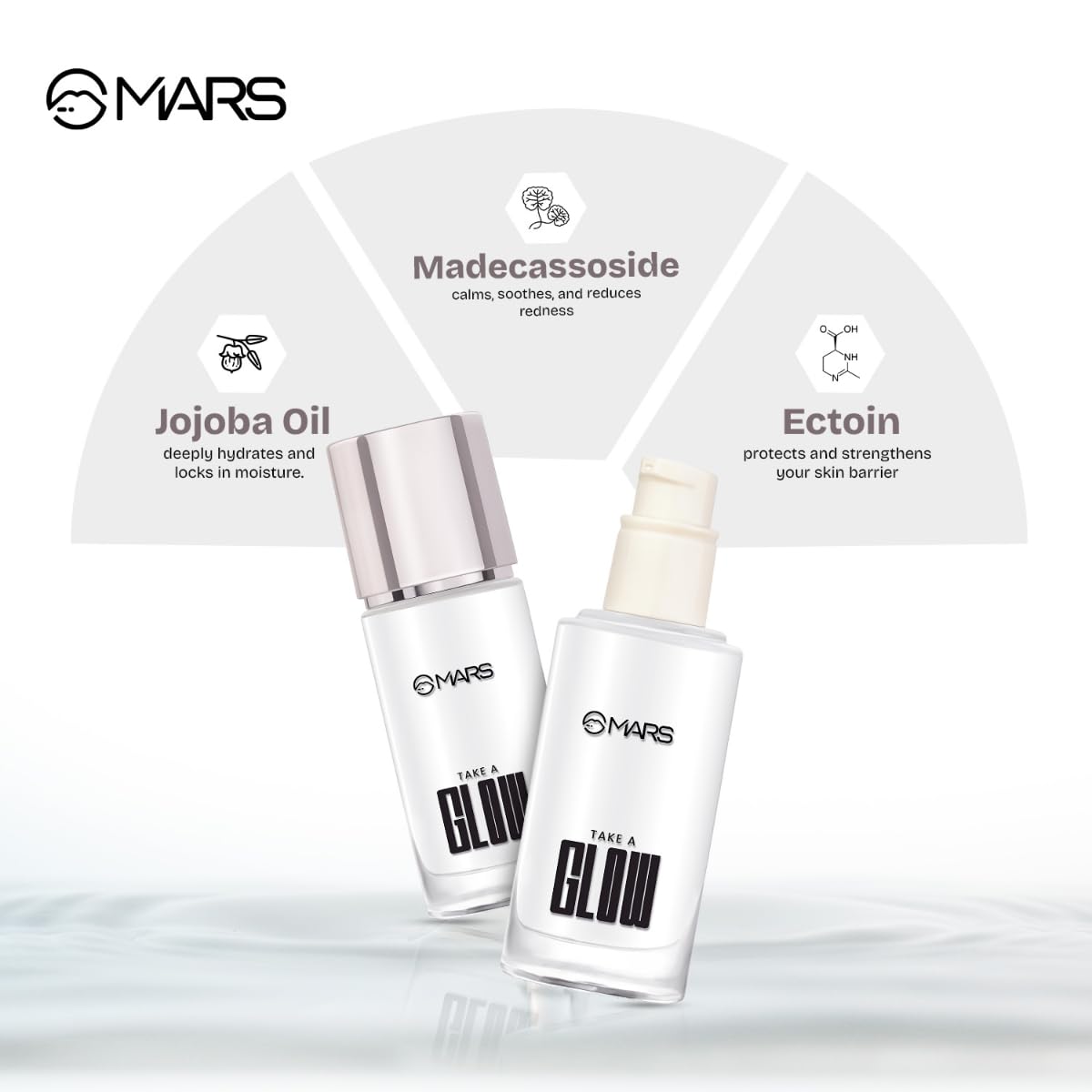 MARS Take A Glow Illuminating Primer + Strobe Cream | 3-in-1 Formula: Moisturiser, Face Primer & Highlighter ,30ml