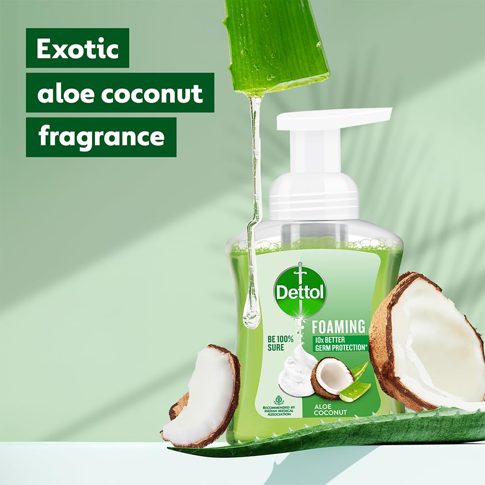 Dettol Foaming Handwash Pump Combo, Aloe Coconut & Strawberry (2 x 250ml)
