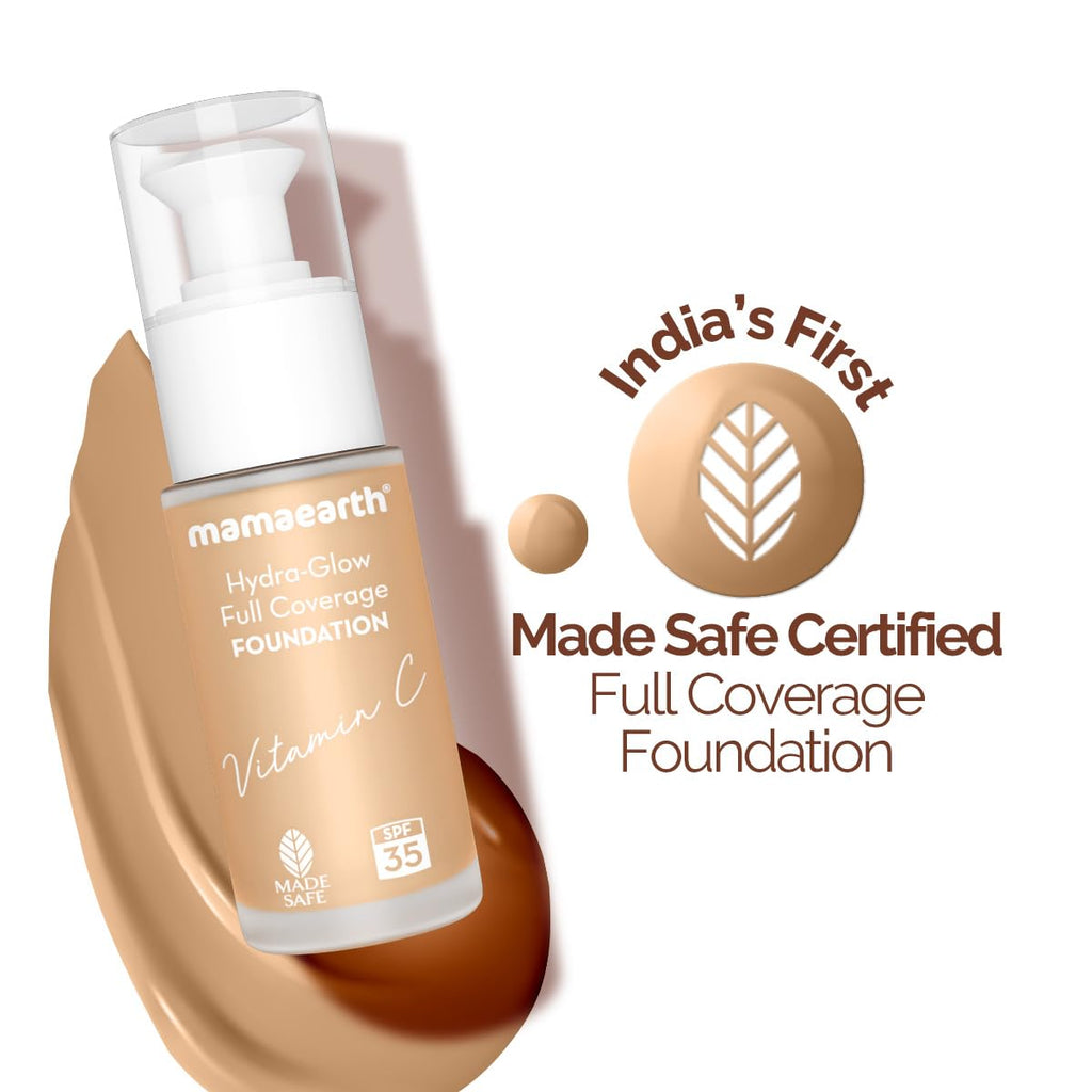 Mamaearth Hydra-Glow Full Coverage Dewy Finish Liquid Foundation With Vitamin C & Turmeric- 30 Ml