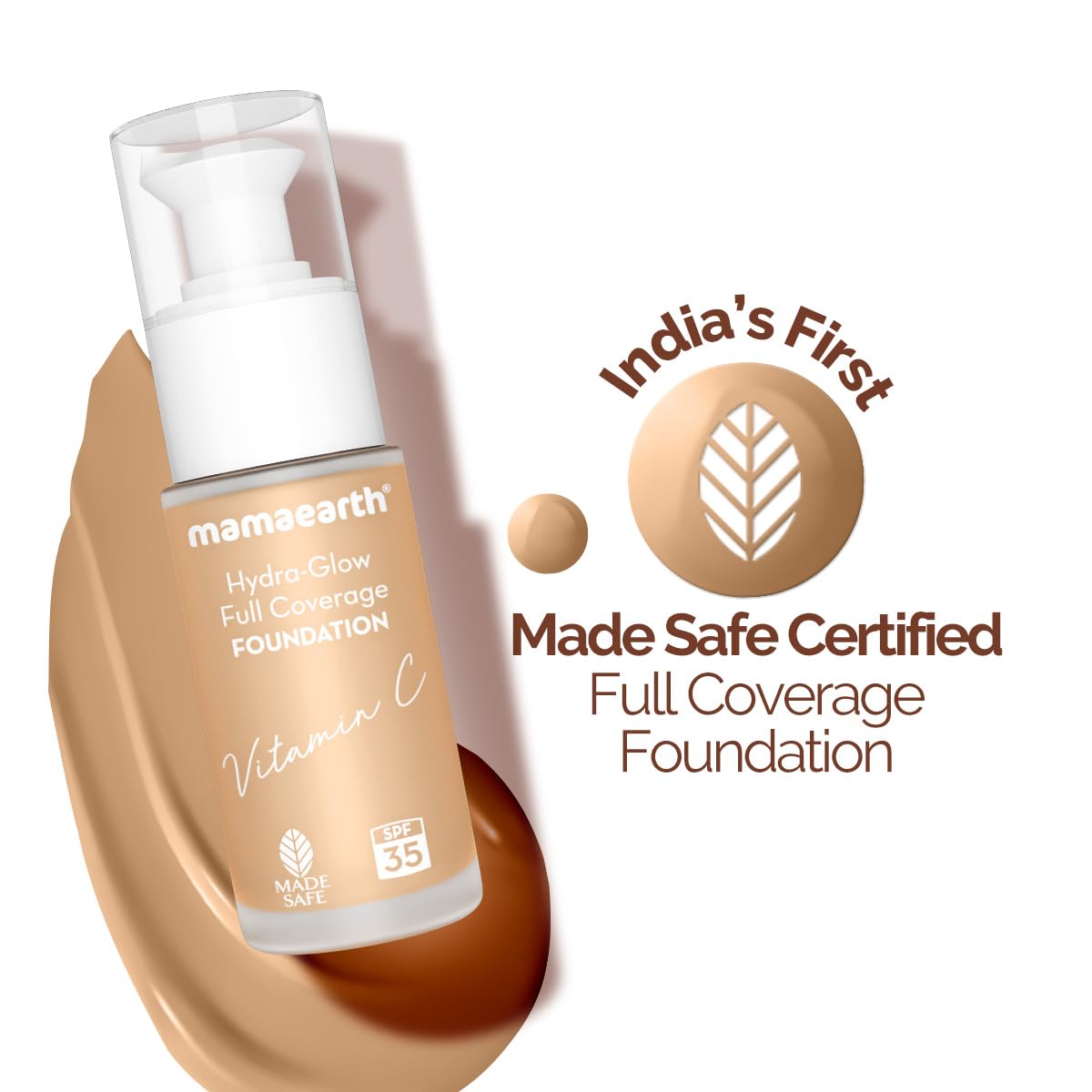 Mamaearth Hydra-Glow Full Coverage Dewy Finish Liquid Foundation With Vitamin C & Turmeric- 30 Ml