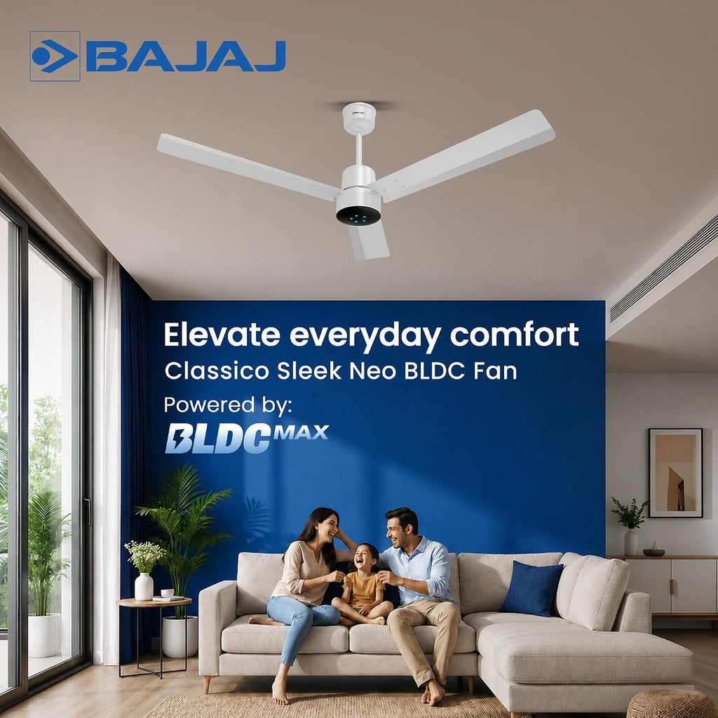 Bajaj Classico Sleek Neo 5S 1200MM BLDC Ceiling Fan with Remote|