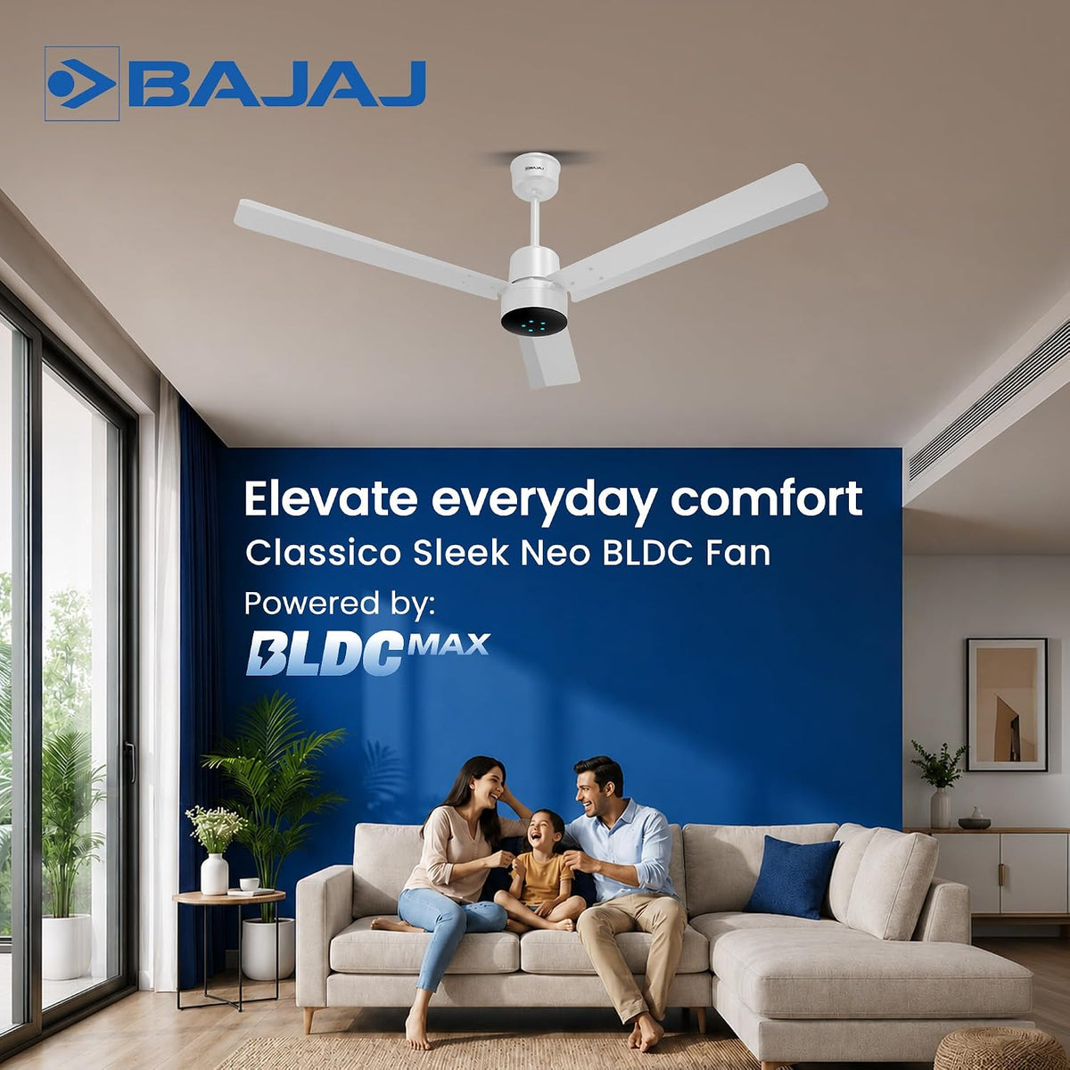 Bajaj Classico Sleek Neo 5S 1200MM BLDC Ceiling Fan with Remote|