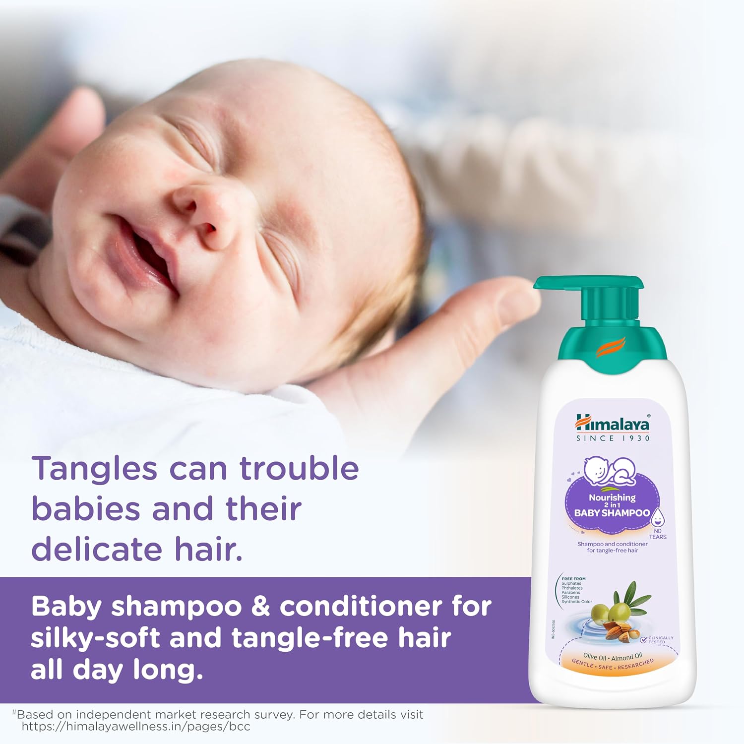 Himalaya 2-in-1 Nourishing Baby Shampoo+Conditioner (400ml)