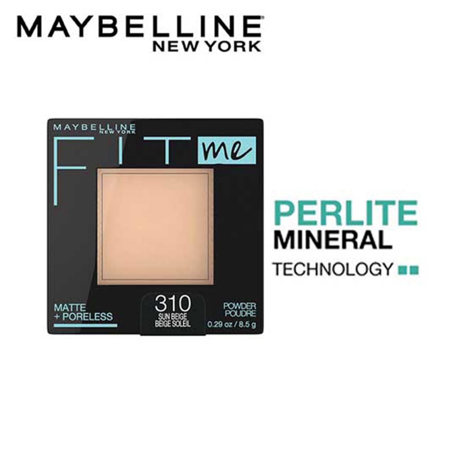 Maybelline New York Fit Me Matte + Poreless Powder, 310 Sun Beige,8.5g