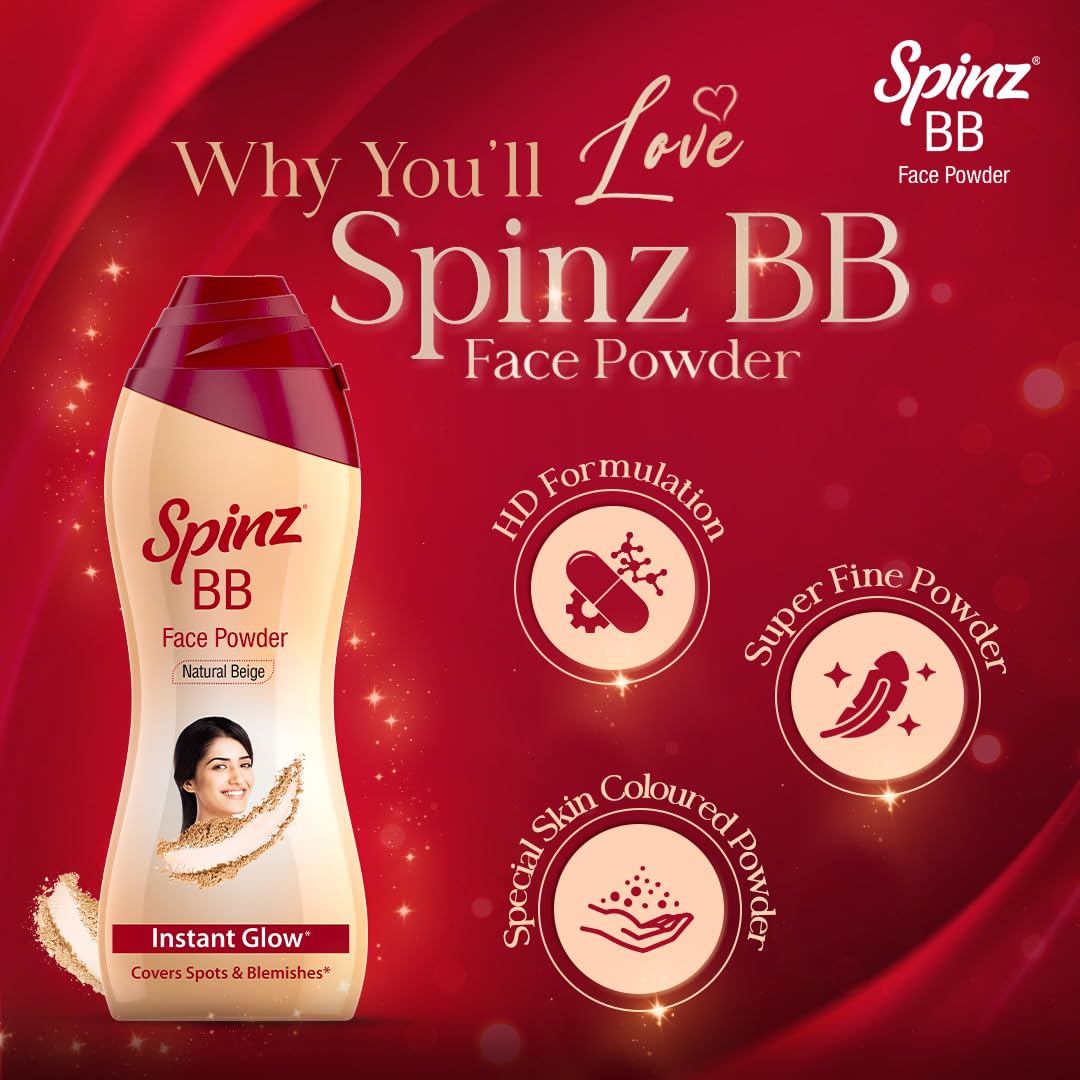 Spinz BB Brightening & Beauty Face Talc for Instant Brightness,70g