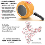 Hawkins 3 Litre Contura Pressure Cooker, Ceramic Coated Handi Inner Lid Cooker, Mustard Yellow (CMY30)