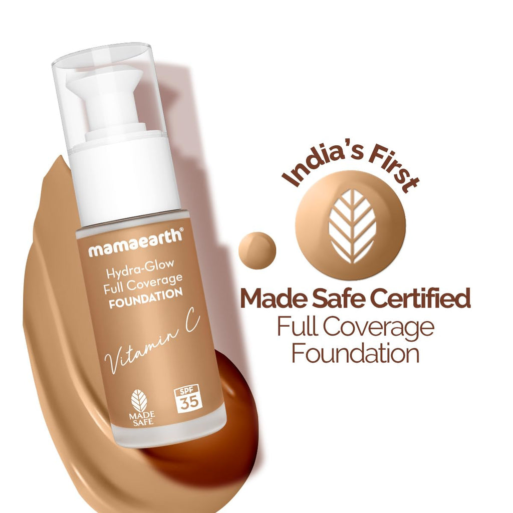 Mamaearth Hydra-Glow Full Coverage Dewy Finish Liquid Foundation With Vitamin C & Turmeric- 30 Ml