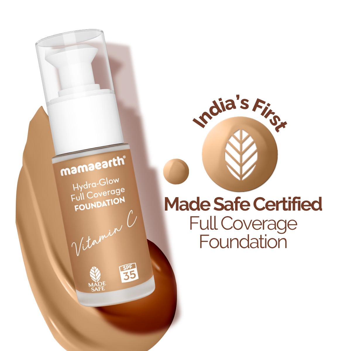 Mamaearth Hydra-Glow Full Coverage Dewy Finish Liquid Foundation With Vitamin C & Turmeric- 30 Ml