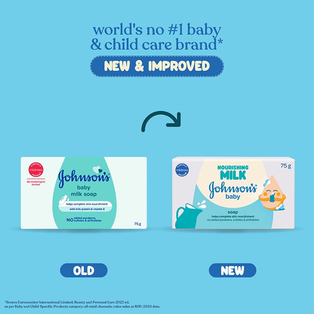 Johnson's Baby Soap Nourishing Milk 75g Pack of 5