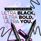 Hilary Rhoda Ultra Black Kajal | 18H Long-Lasting Kajal Eyeliner | Waterproof, Smudge-Proof | Soft & Safe for Sensitive Eyes | Intense Matte Finish | 1.2g