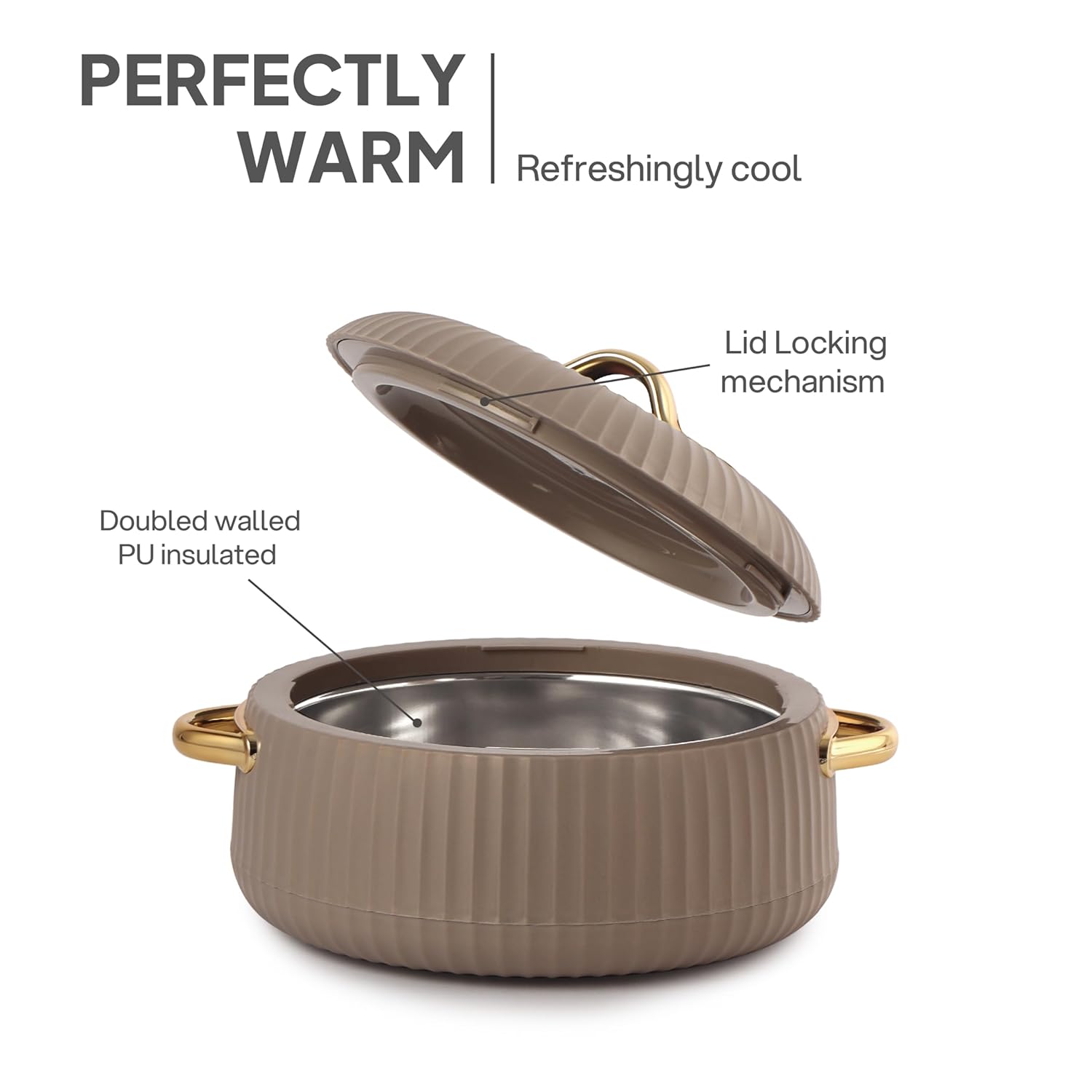 CELLO Aurum Insulated Casserole Hot Pot Box Set of 2 Pcs 1000ml Beige |