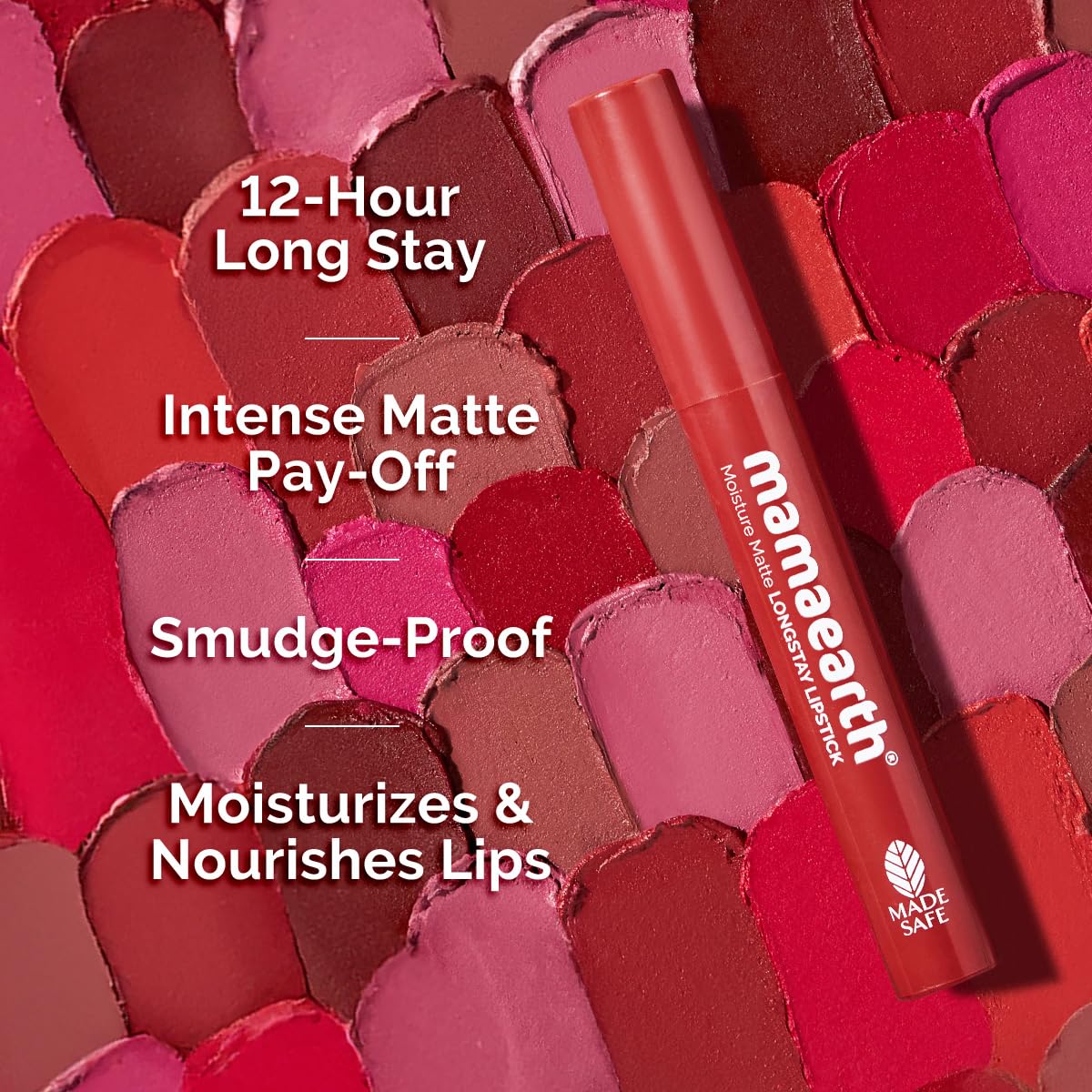 Mamaearth Moisture Matte Longstay Lipstick - Raspberry Scarlet, 2 gm