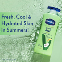 Vaseline Aloe Fresh Body Lotion,24 HR Long Lasting Moisturisation with Aloe Vera extract and Menthol, 600ml (Pack of 2)