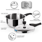 Milton Pro Cook Triply Pressure Cooker Stainless Steel with Outer Lid, 2 Litres, Induction and Gas Stove Compatible, Gasket Release System, 5 Years Warranty, ISI Certified, Silver