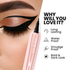 MARS Ink Black Liquid Pen Eyeliner | Smudge Proof & Waterproof Eye liner | Long Lasting Matte Finish | Ultra Fine Tip (1ml) (Black)