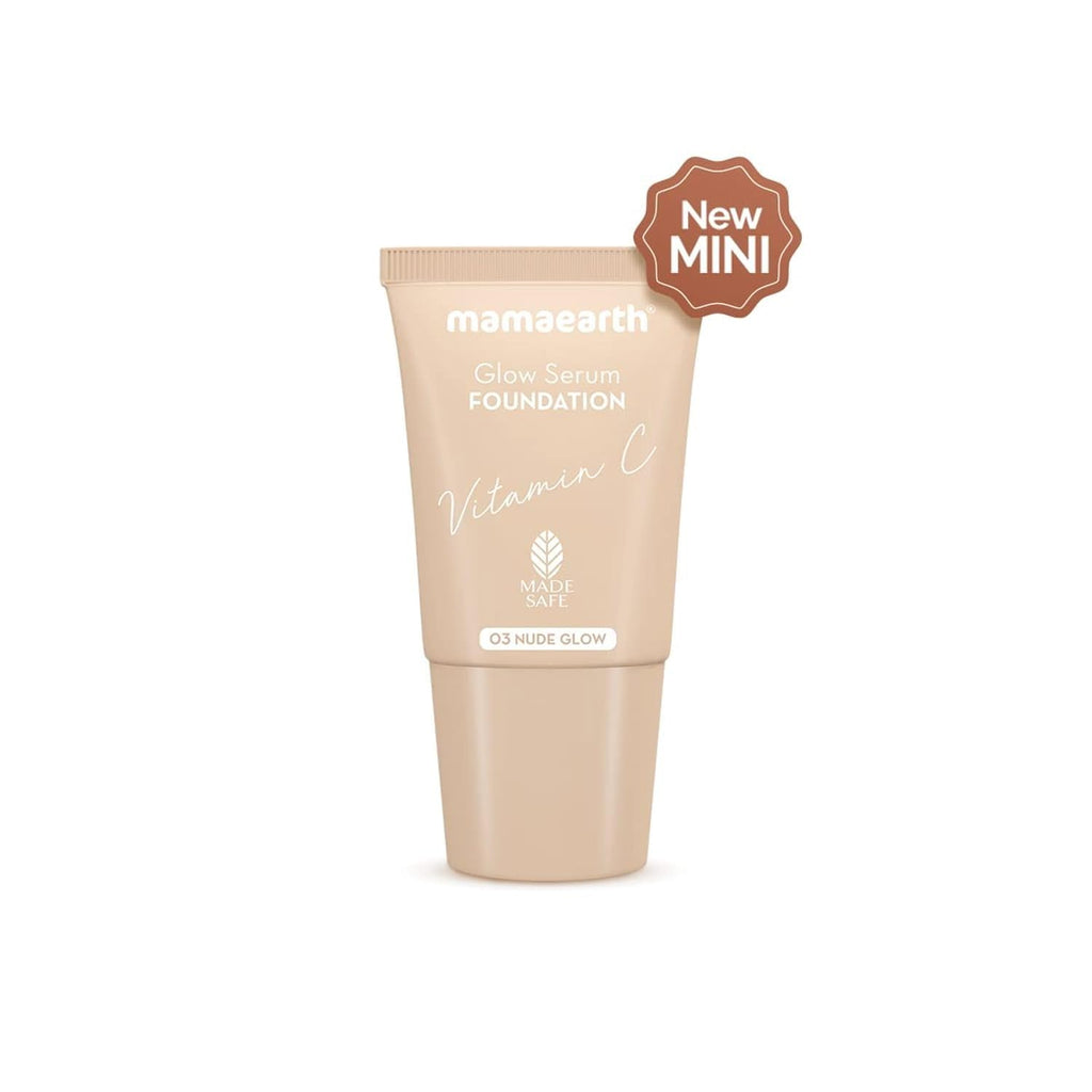 Mamaearth Glow Serum Foundation Mini Tube With Vitamin C & Turmeric For 12-Hour Long Stay- 18 Ml
