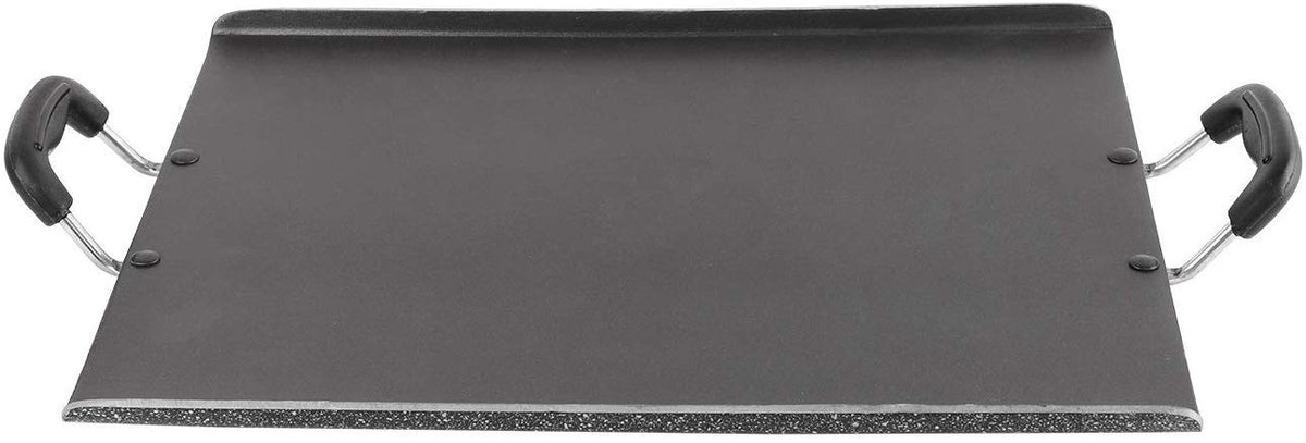 CELLO Aluminium Non-Stick Induction Base Square Dosa Patri Tawa 35 CM, Black |