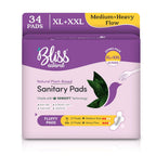 BLISSNATURAL Ultra Soft Sanitary Pads XL+XXL | Pack of 34 |