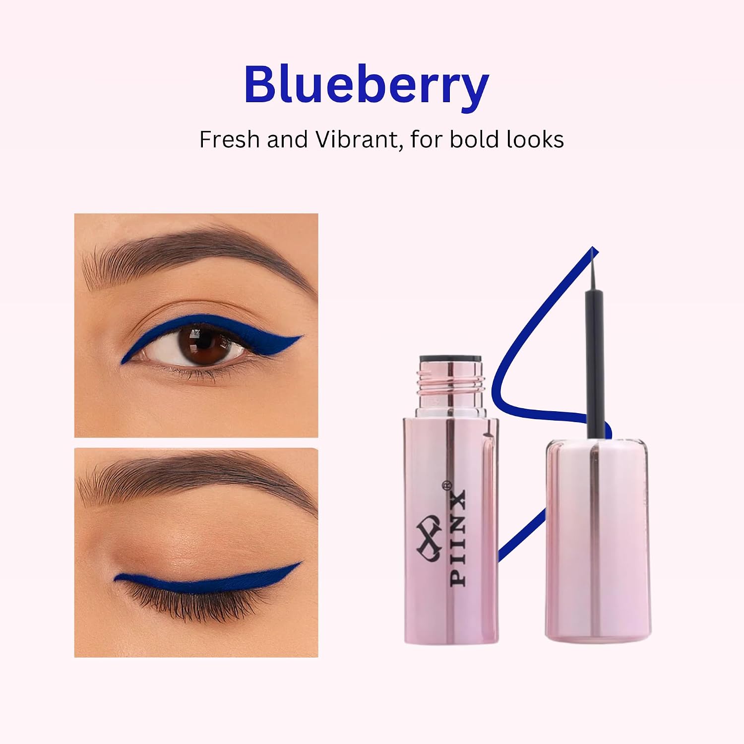 PIINX Liquid Eyeliner 3.5 ml – Waterproof, Smudge-Proof, Long-Lasting, Quick-Dry Precision Tip (Blueberry)