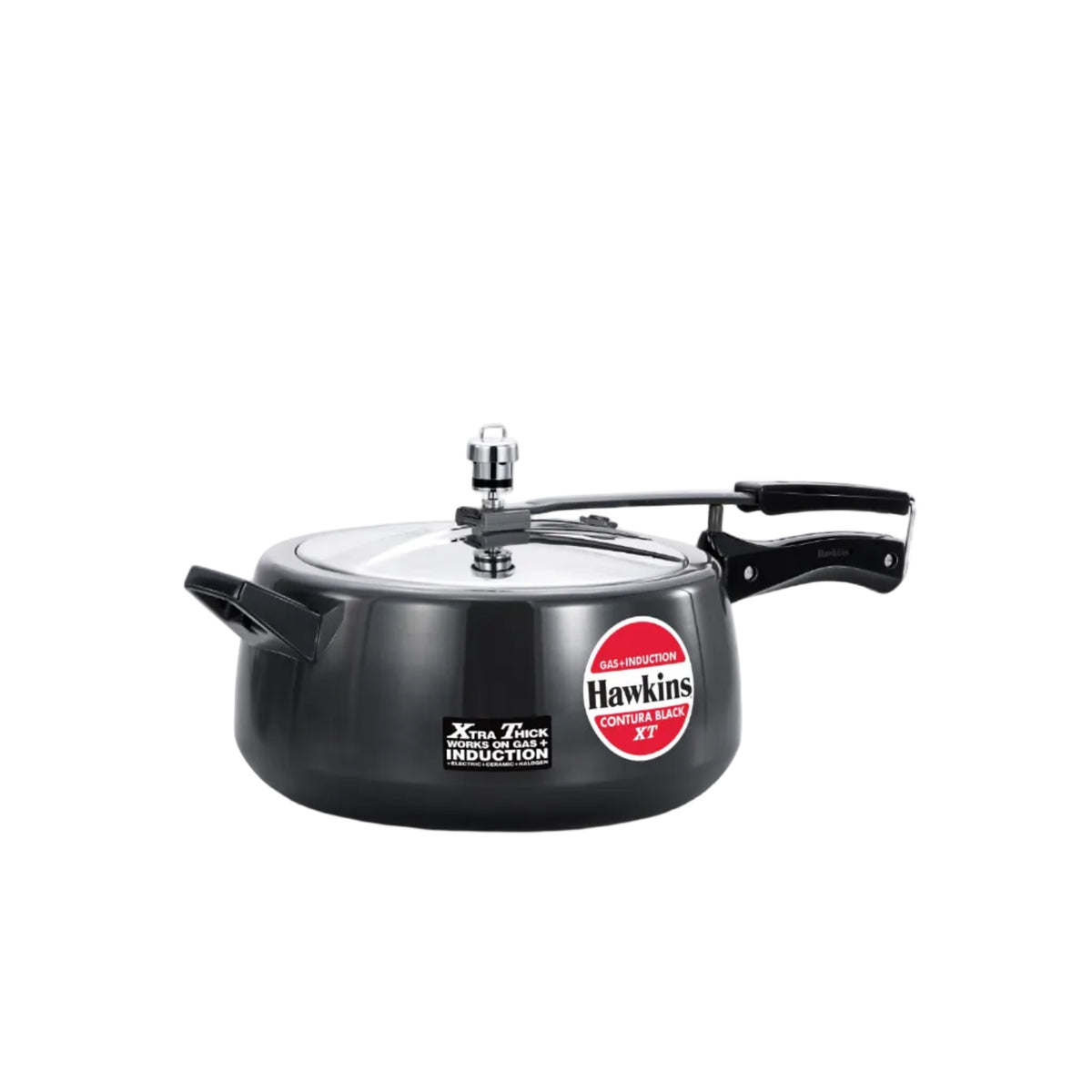 Hawkins 6.5 Litre Contura Black XT Pressure Cooker, Hard Anodised Inner Lid Cooker, Induction Cooker, Black (CXT65)