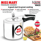 Hawkins 3.5 Litre Miss Mary Pressure Cooker, Inner Lid Cooker, Silver (MM35)