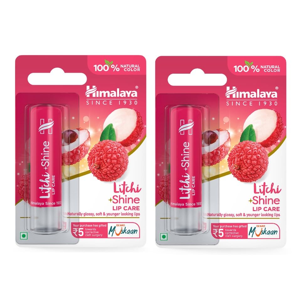 Himalaya Litchi Shine Lip Care, 4.5g (Pack of 2),White