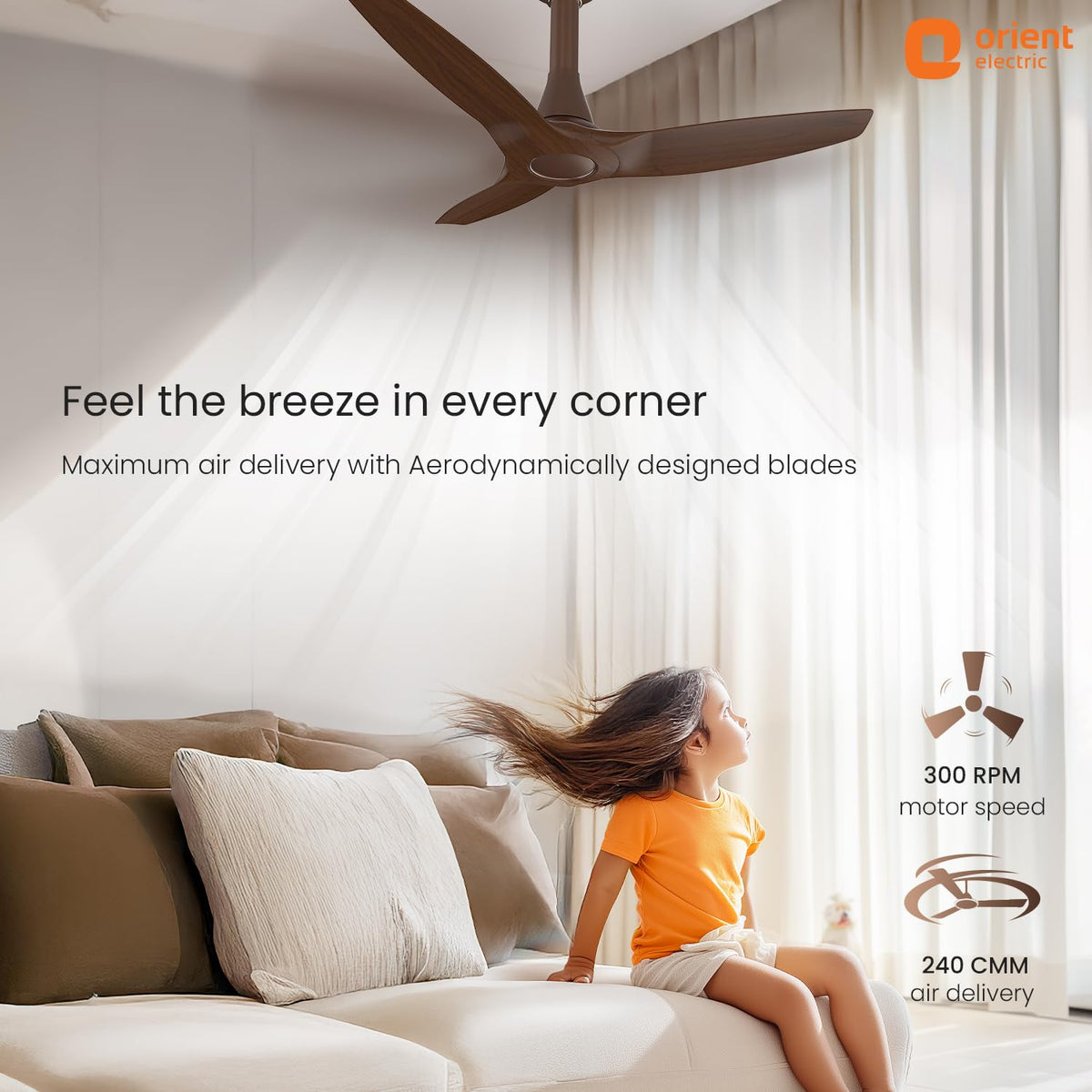 Orient Electric Newly Launched Aeroquiet Neu 1230mm Ceiling Fan for Home Rust-proof ABS blade |BEE 2 Star Rated Energy Efficient Fan |2 Years Warranty by...