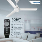 Crompton Energion Hyperjet 1200mm BLDC Ceiling Fan | Point Anywhere Remote Control | BEE 5 Star Rated Energy Efficient | Superior Air Delivery | Anti-Rust | 2 Year Manufacturer Warranty | Opal White