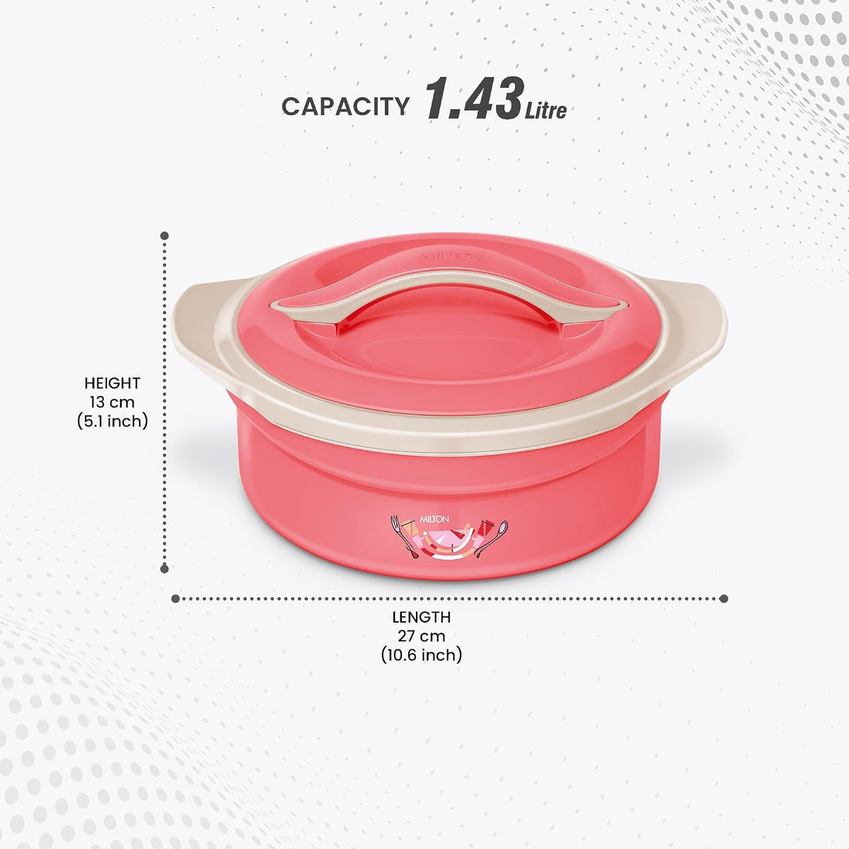 MILTON Zenith 1500 Casserole, 1430 ml, Pink