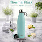 CELLO Duro Oxy Stainless Steel Flask 900ml Sky Blue | Easy to Pour & Fill, Spill Proof Leakproof Vacuum Insulated Hot and Cold Thermos Water Bottle for School Kids, College Office Gym Biking & Travel