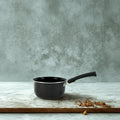 Premium Enamel Coating Nonstick Saucepan | Milk Pan | Tea Pan | Sauce pan| Cool Touch Handle | Black (16 cm 1.6 LTR)