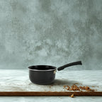 Premium Enamel Coating Nonstick Saucepan | Milk Pan | Tea Pan | Sauce pan| Cool Touch Handle | Black (16 cm 1.6 LTR)