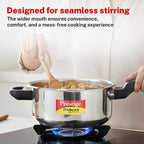Prestige 3 Litre Stainless Steel Deluxe Alpha Svachh Outer Lid Pressure Cooker | 10Y Warranty | Deep Lid for Spillage Control | TRIPLY Base | Gasket Release System | Gas & Induction Compatible | ISI