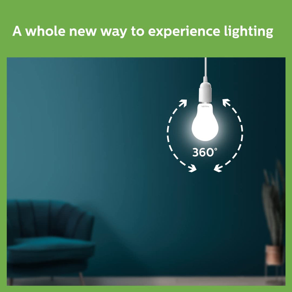 PHILIPS 12-Watt Glass LED Bulb | Full Glow Energy Saver 1200 Lumen Frosted Diffused LED Bulb | Base -B22 | Crystal White,Pack of 2