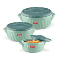 Milton Flora Jr Set Insulated Inner Steel Casserole for Roti, 3 Pc (380ml, 630ml & 1.05 L)