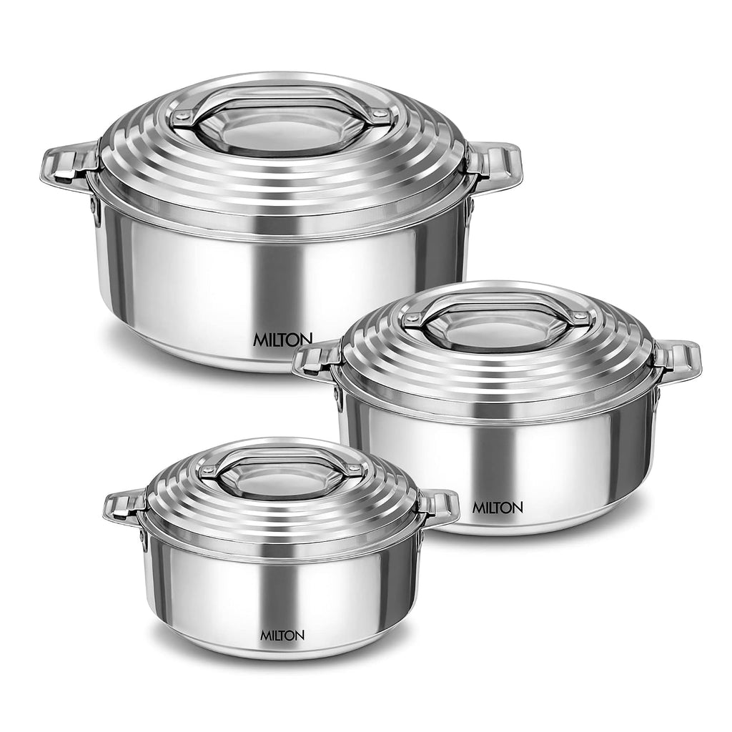 MILTON Galaxia Set of 3 Insulated SS Casserole (1.2, 2.09, 2.45 L)
