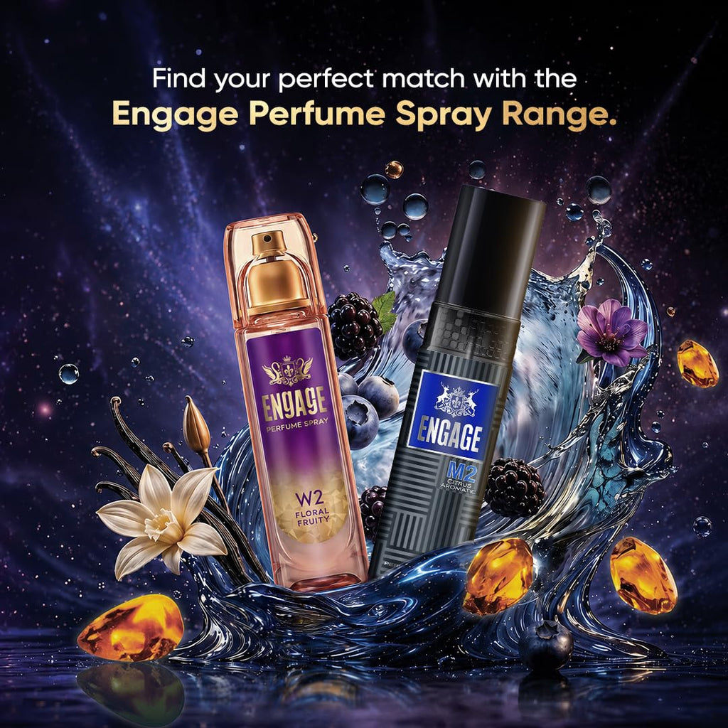Engage W2 Perfume Spray for Women 120ml | Floral & Fruity |Berries, Orchid, Vanilla | 24 hr Freshness | Long Lasting | No Parabens | No Silicones|...