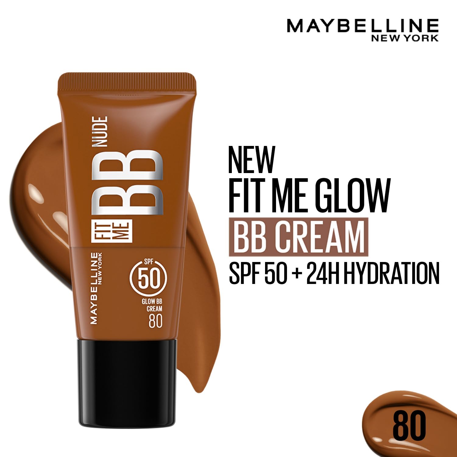 Maybelline New York Fit Me BB Nude Glow BB Cream, 80