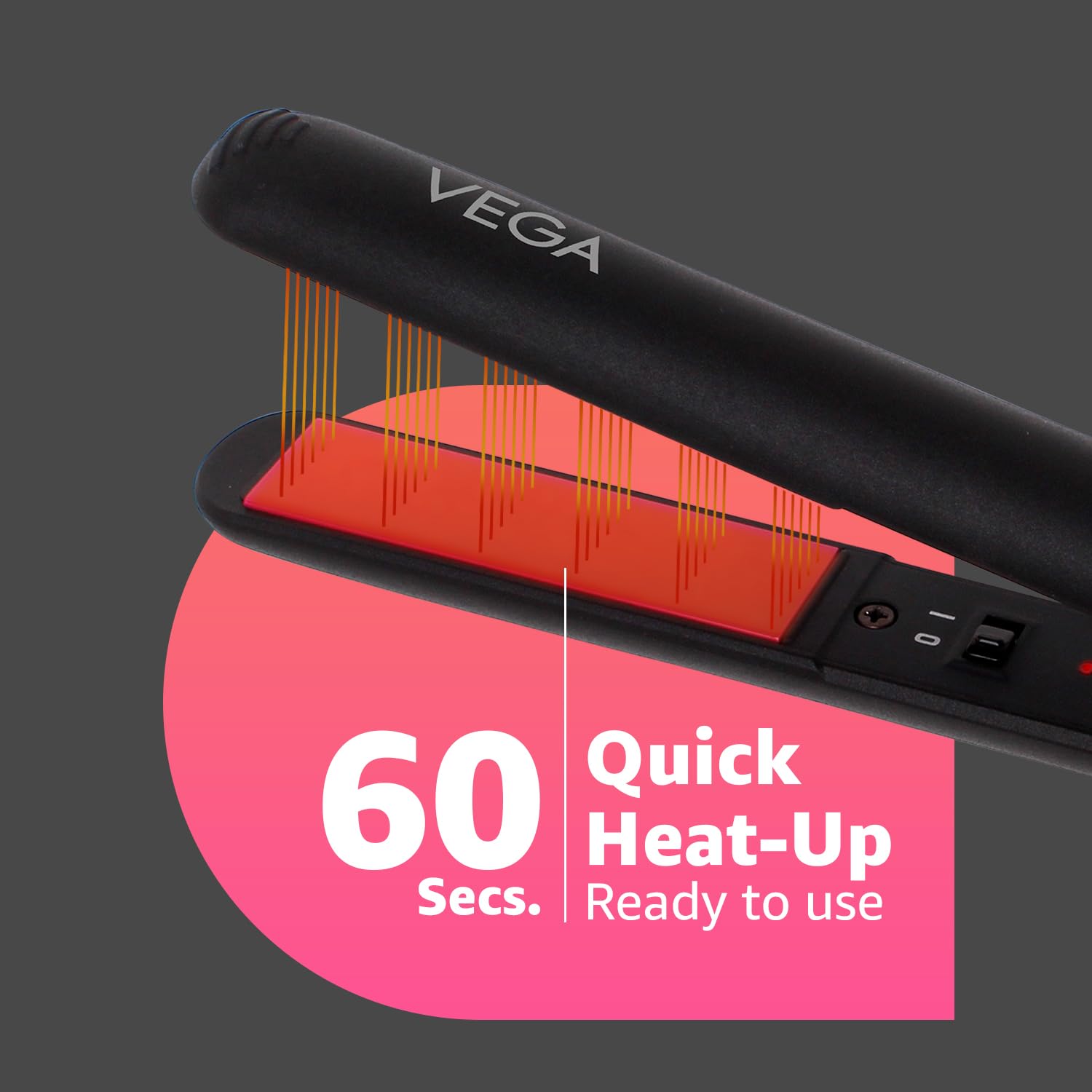 Vega Adore Hair Straightener for Women with Ceramic Plates & Fast Heat