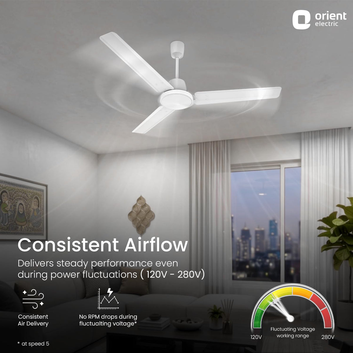 Orient Electric Apex Swift 1200mm BLDC Ceiling Fan with Remote | BEE 5 Star Rated | High Speed, Energy Saving Motor | 210 CMM Air Delivery | Inverter...