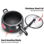 Hawkins 6.5 Litre Contura Black XT Pressure Cooker, Hard Anodised Inner Lid Cooker, Induction Cooker, Black (CXT65)