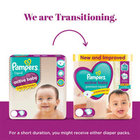 Pampers Active Baby Taped Diapers, Small size diapers, (S) 92 count, taped style custom fit | Taped Style, Custom Fit