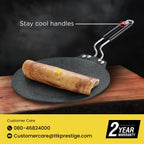 Prestige Durastone 33cm Hard Anodised Non-Stick Dosa Tawa| 6 Layer Non-Stick Coating| Gas and Induction Compatible|