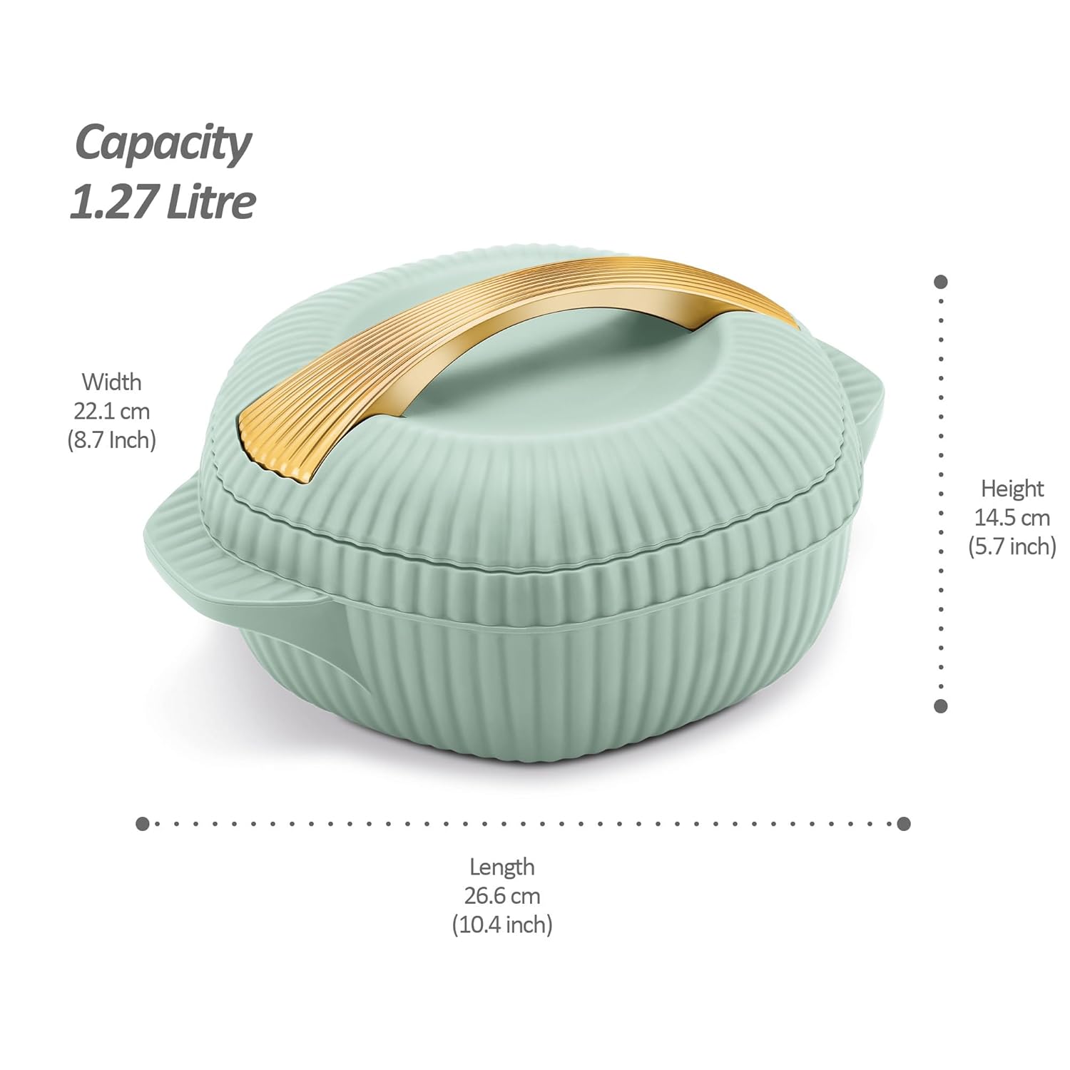 MILTON plastic Oyster 1500 PU Insulated Casserole, 1275 ml