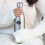 CELLO Swift Stainless Steel Hot and Cold Water Bottle 500 ml Silver | ISI Certified Spillproof Leakproof Double Wall Vacuum Insulated Thermos Flask Water Bottle for School Kids, Office Gym & Trave